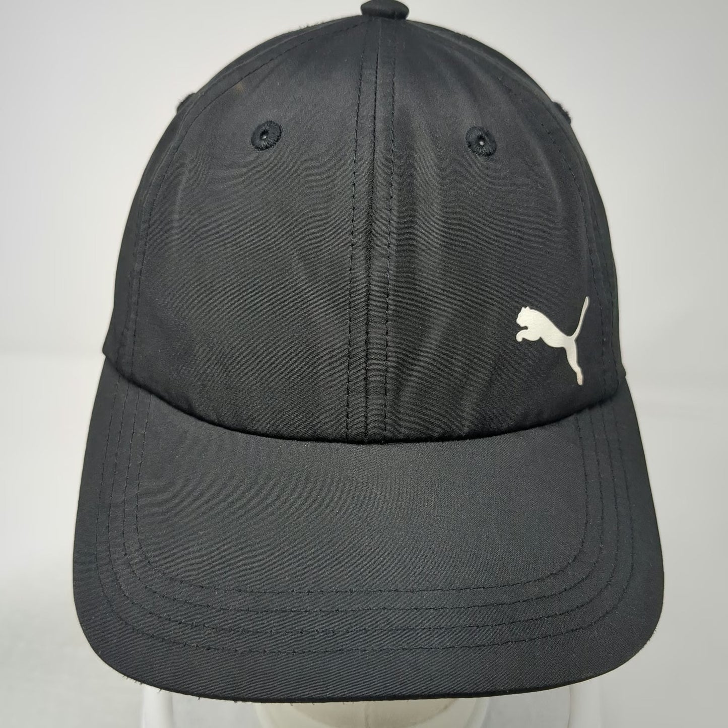 Puma Baseball Cap Black One Size Adjustable Lightweight Polyester Slideback Hat