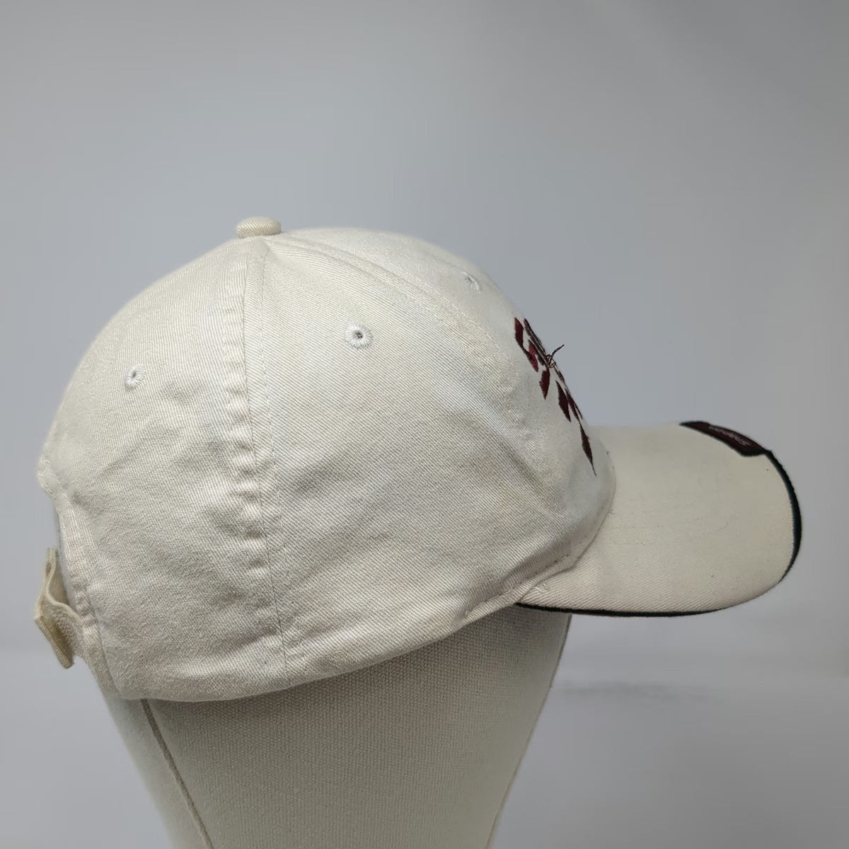 Choko Snap-on Racing Baseball Cap Beige One Size Checkered Flag Embroidered Hat