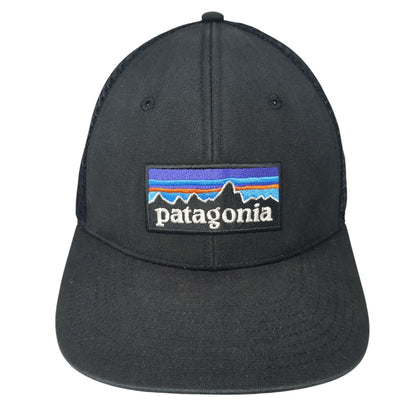 Patagonia Snapback Trucker Hat Black One Size Mesh Back Embroidered