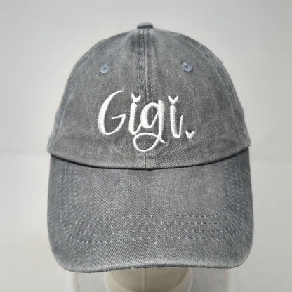 Gigi Slideback Hat Gray One Size Adjustable Embroidered Vented Holes 6 Panel
