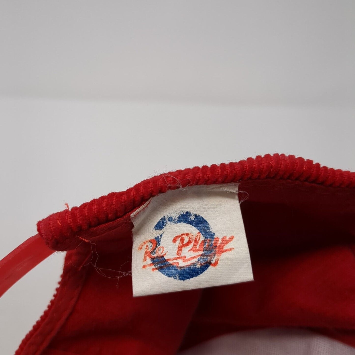 Re Play Snapback Hat Red One Size Adjustable Solid Corduroy Blank