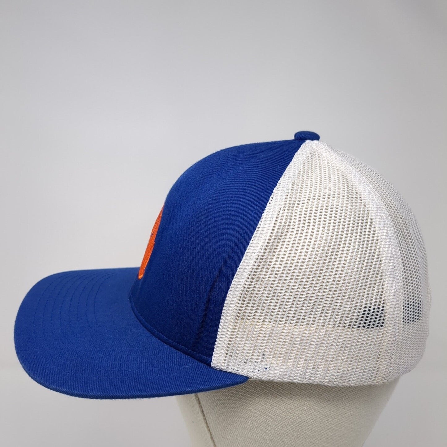 Hop Valley Brewing Co. Snapback Trucker Hat Blue One Size Mesh Back