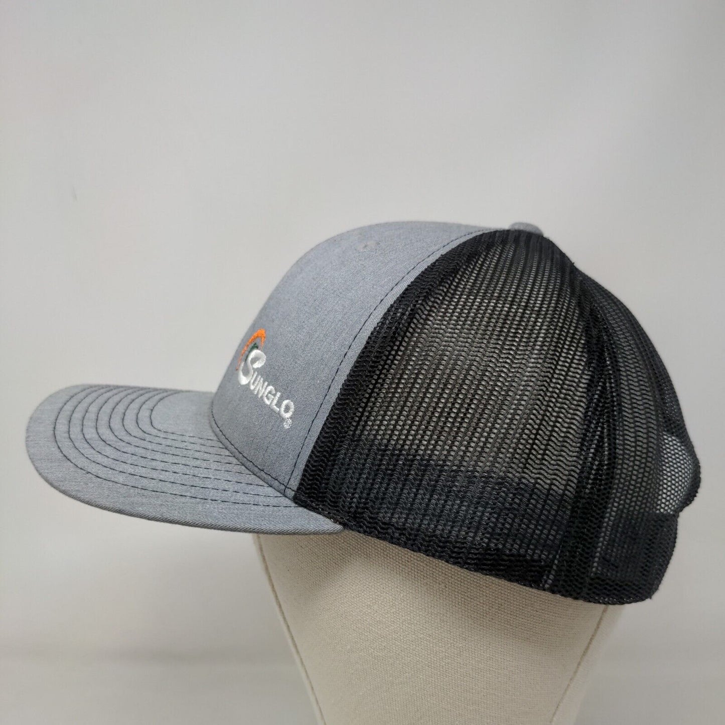 Richardson Style 112 Men's Snapback Mesh Back Trucker Hat Gray Sunglo Logo