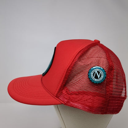 Ninkasi Brewing Oregon Eugene Snapback Trucker Hat Red Mesh Rope Otto Adjustable