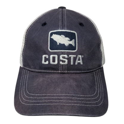 Costa Del Mar Snapback Trucker Hat Blue OSFA Mesh Back Fish Colorblock