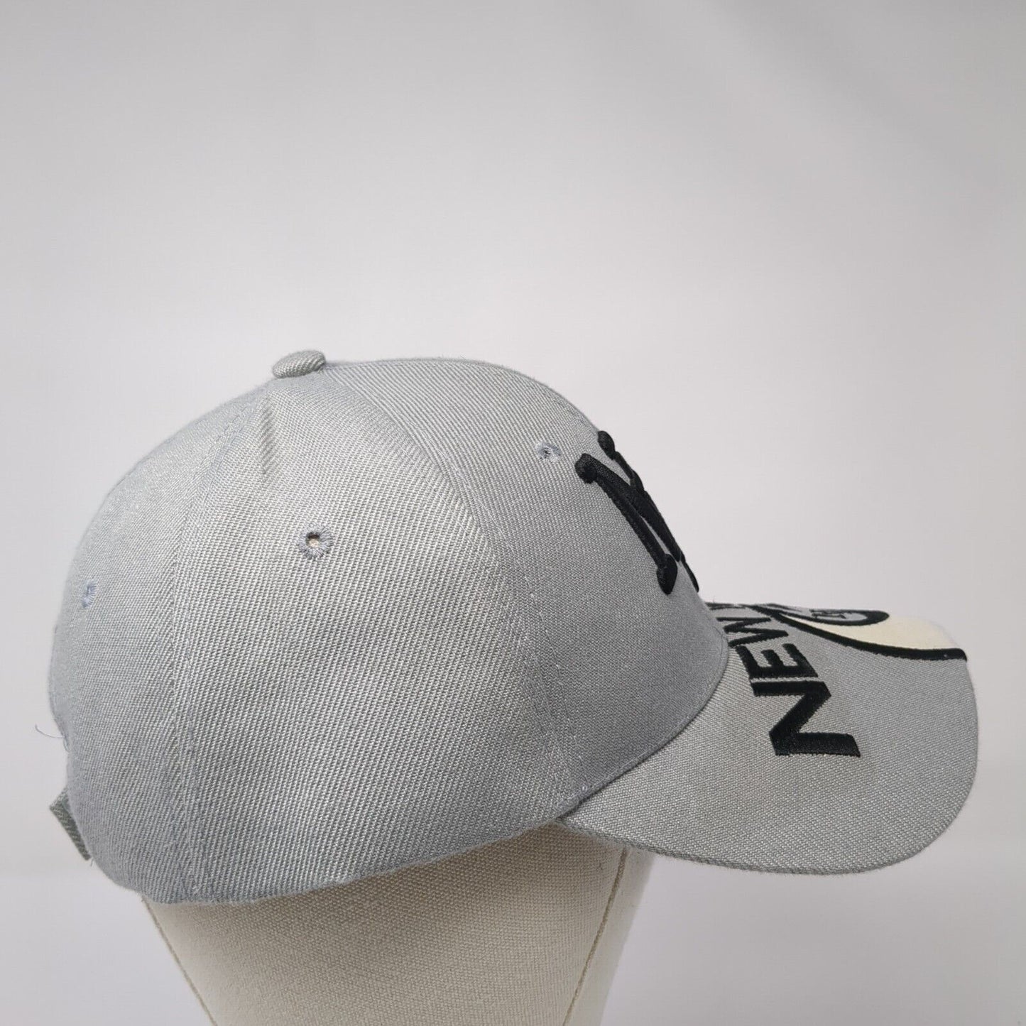 NY New York Strapback Hat Gray One Size Adjustable Embroidered 6 Panel