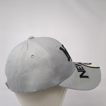 NY New York Strapback Hat Gray One Size Adjustable Embroidered 6 Panel