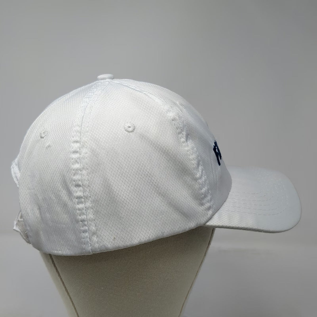 Hit Wear FinanceTech White Baseball Cap One Size Textured Logo Strapback Hat