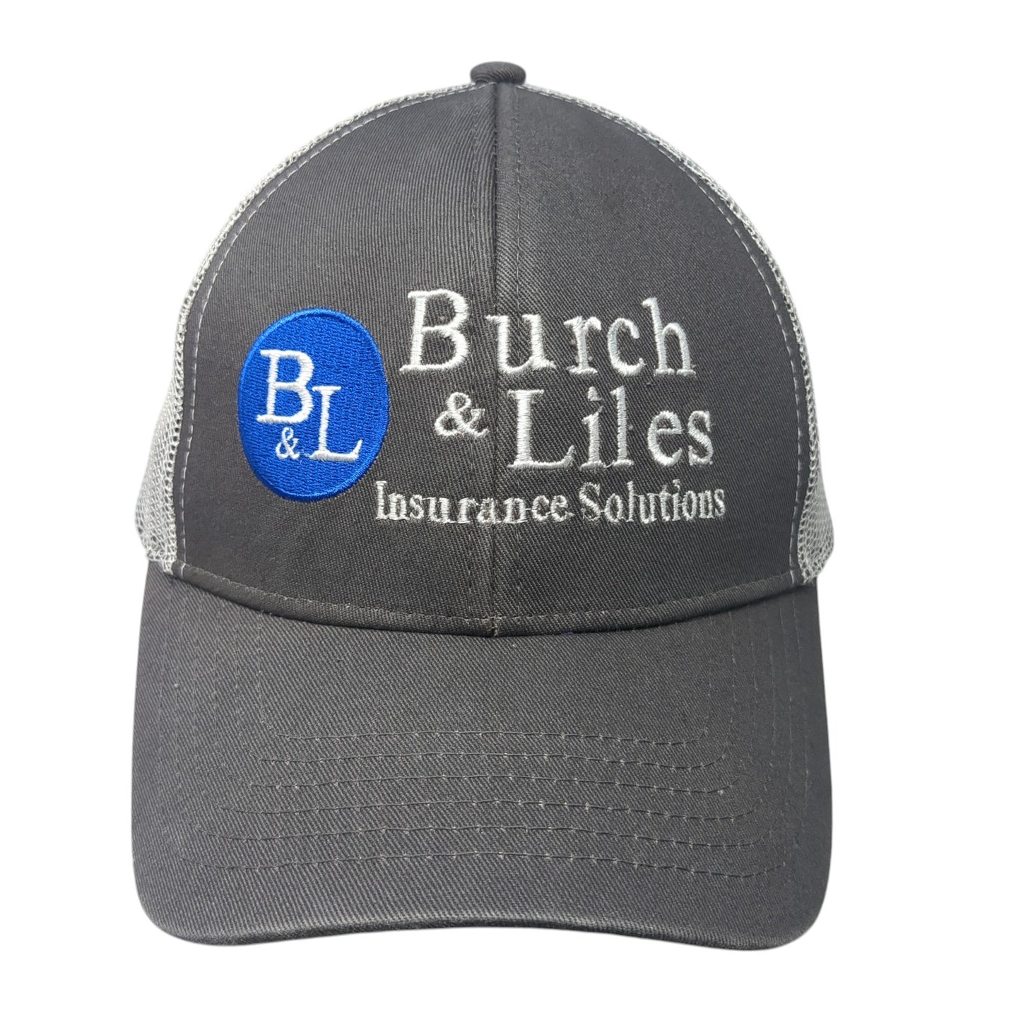 Burch & Liles Snapback Trucker Hat Gray One Size Mesh Back Outdoor Cap