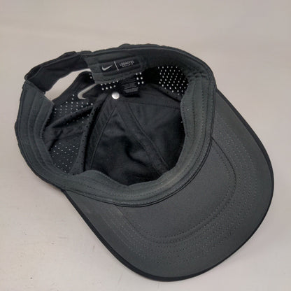 Nike Strapback Hat Black OSFM Adjustable Embroidered Swoosh Legacy91 Dri-Fit