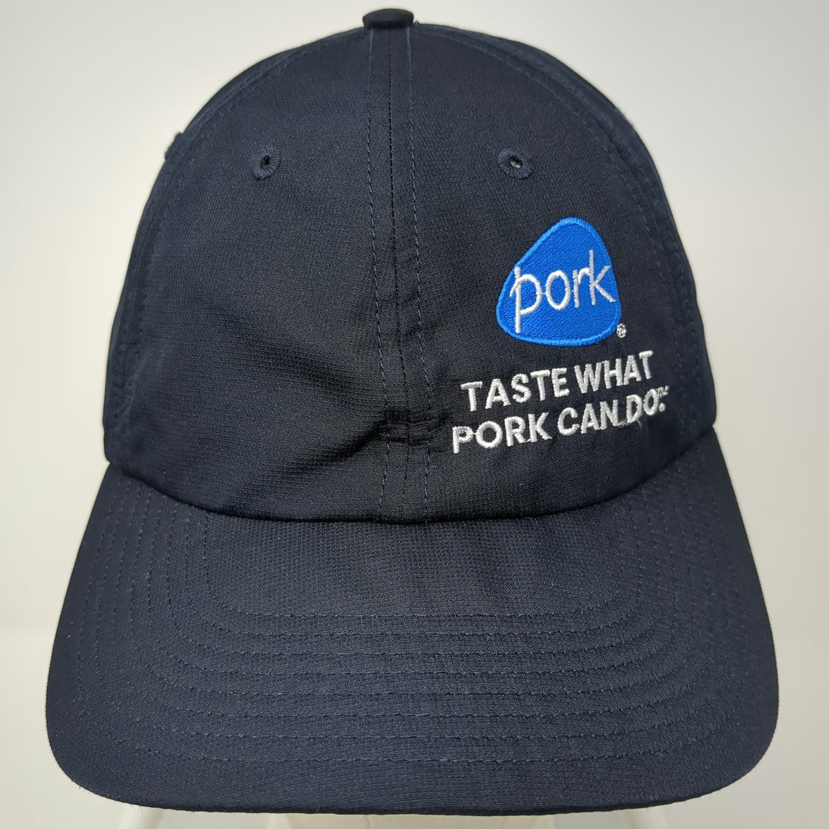 Richardson Baseball Cap Blue L Taste What Pork Can Do Polyester Slideback Logo