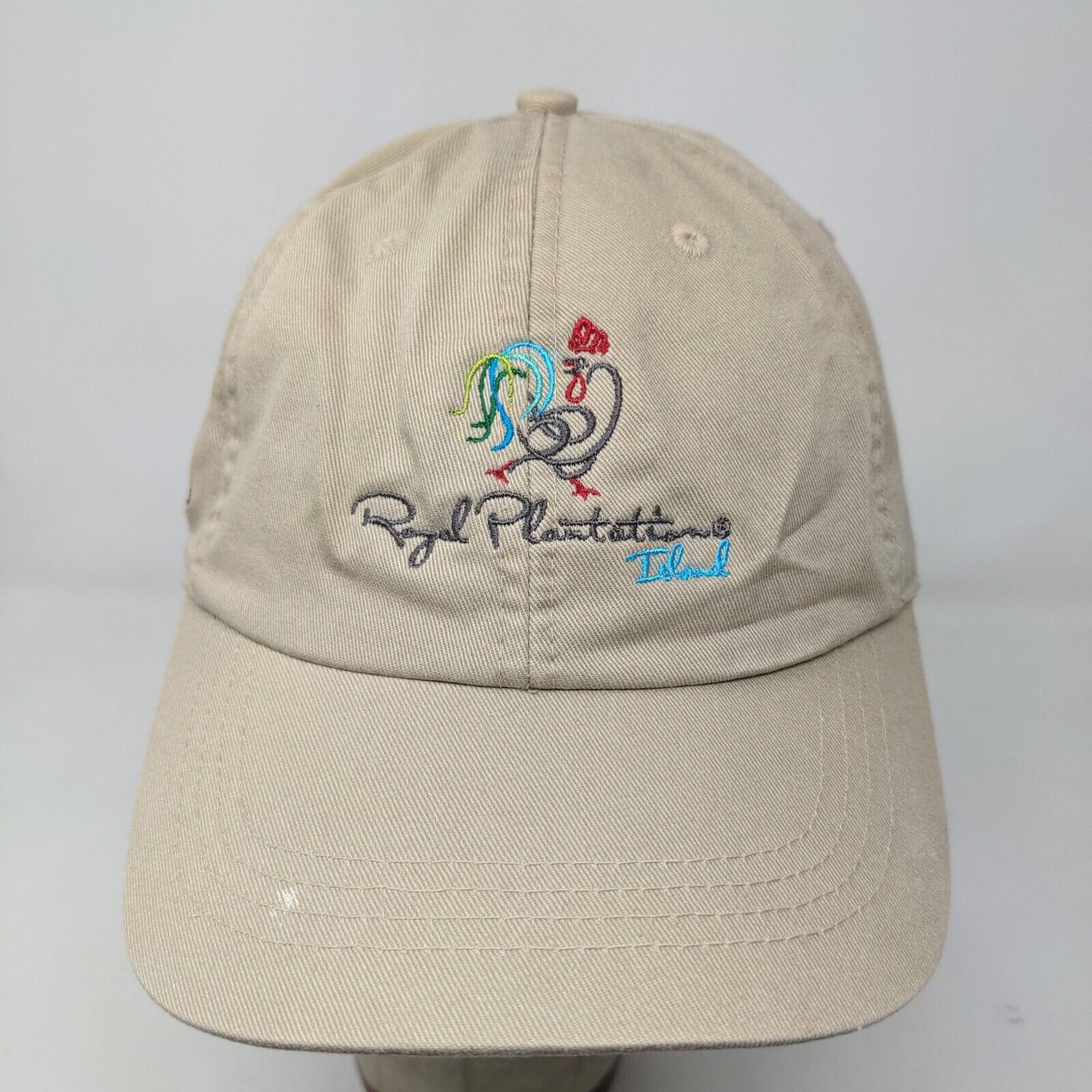 Ahead Men's Strapback Hat Tan Adjustable Embroidered Royal Plantation Island