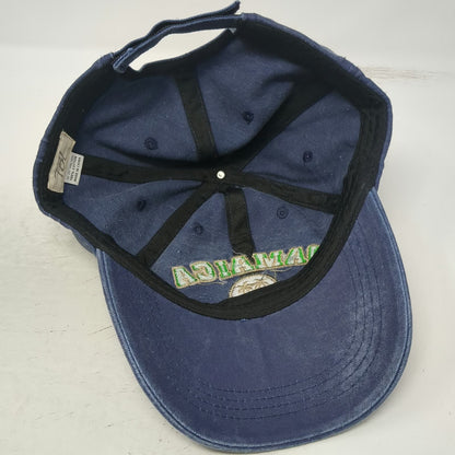 TBL Baseball Cap Blue One Size Jamaica Palm Trees Strapback Cotton Washed Hat