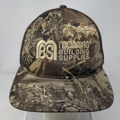 MBS Manning Building Supplies Mesh Back Trucker Hat Camo One Size 6 Panel