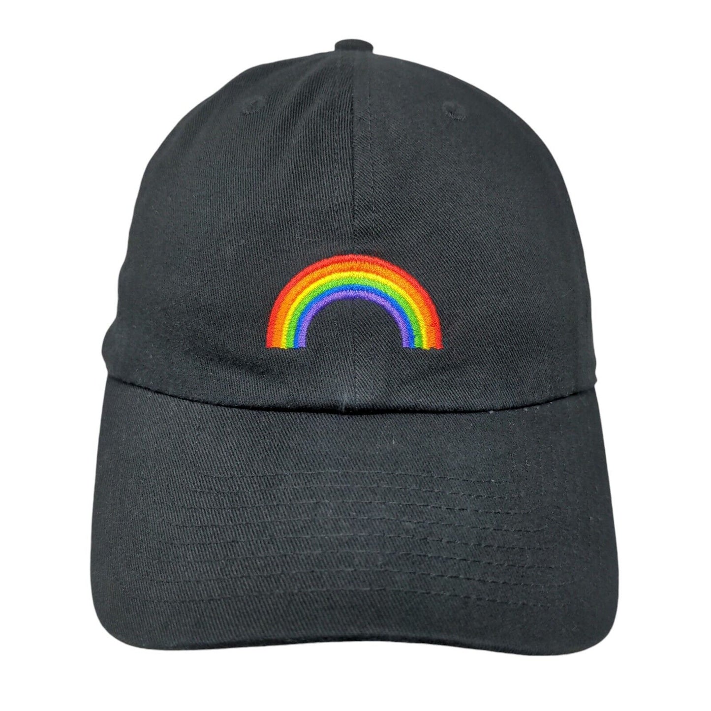 Rainbow Camp Slideback Hat Black OSFA Embroidered 6 Panel '47 Brand
