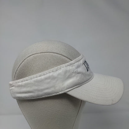 Luby Bay 1911 Strapback Sun Visor Hat White OSFA Solid Embroidered