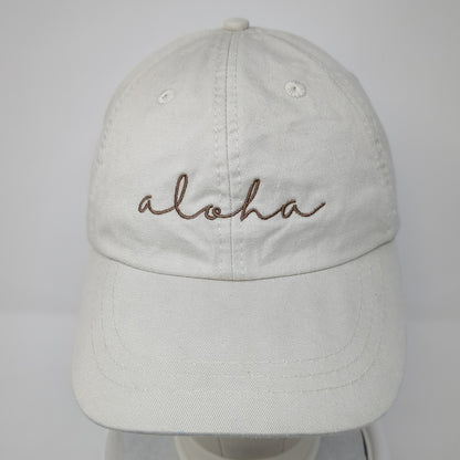 Aloha Slideback Baseball Cap Beige One Size Adjustable Embroidered Adams