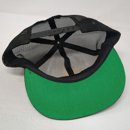 Black Trucker Hat Badminton Patch Snapback Mesh Green Underbrim Sport Vintage