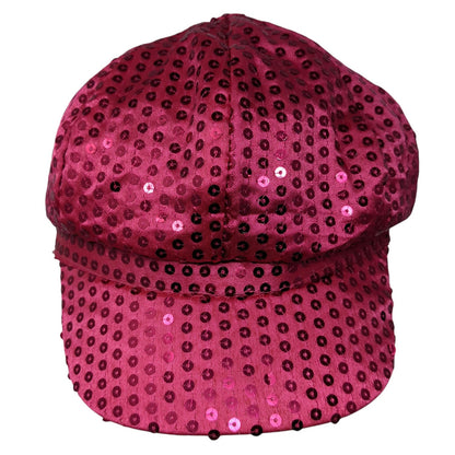 Unbranded Army Cap Pink One Size Lightweight Glitter Sequins Blank Polyester
