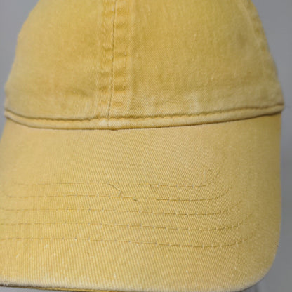 Unbranded Strapback Hat Yellow One Size Adjustable Vented Holes 6 Panel Blank