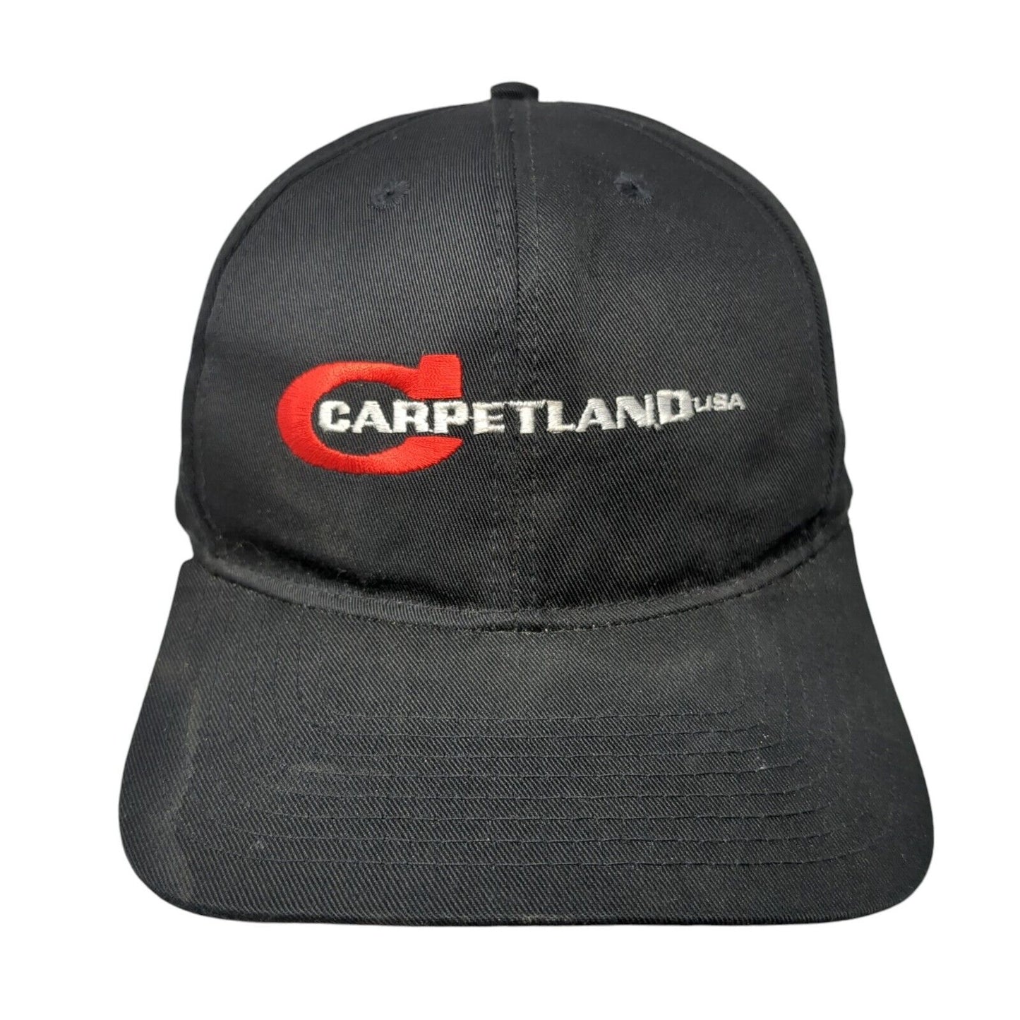 Carpetland USA Snapback Hat Black One Size Adjustable Embroidered Cotton