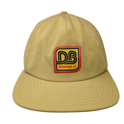 DB Dutch Bros 92 Snapback Hat Tan One Size Adjustable Embroidered Logo Rpet