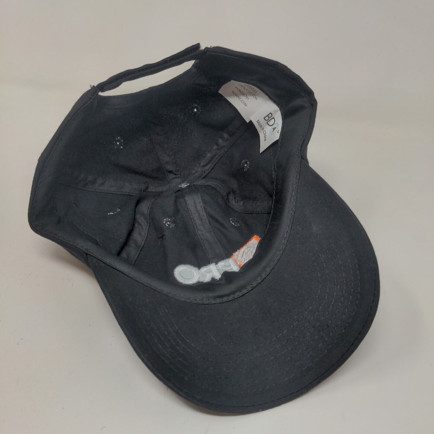 Home Depot Men's Strapback Hat Black Adjustable Embroidered Pro Logo 100% Cotton