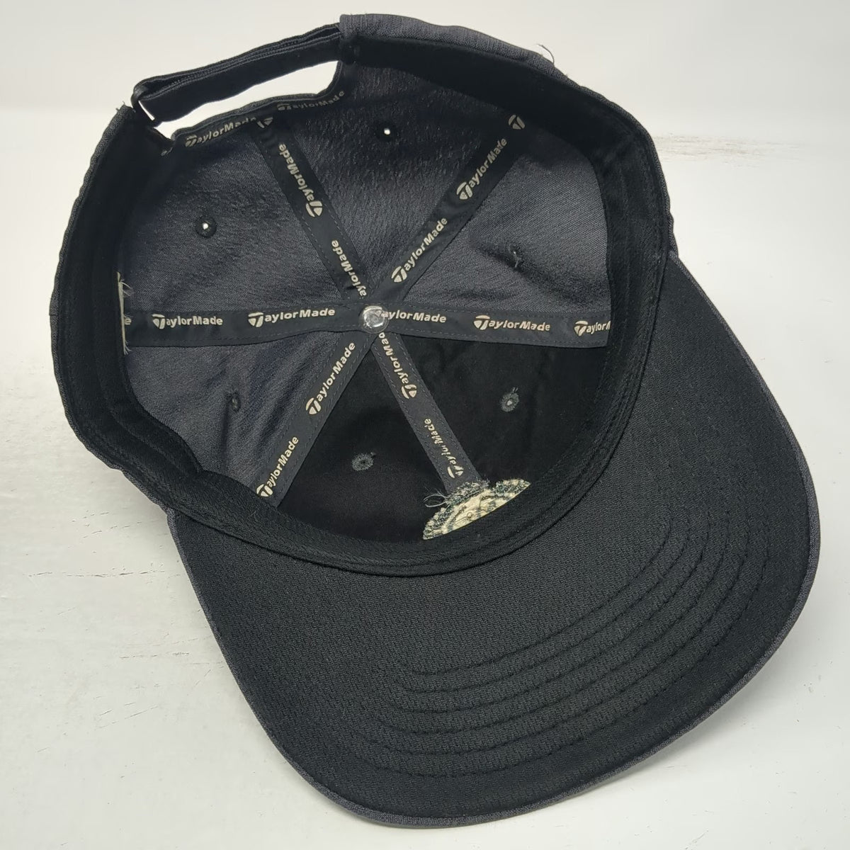 TaylorMade Baseball Cap Gray OSFM MVC Crest Logo Polyester Slideback Golf Hat