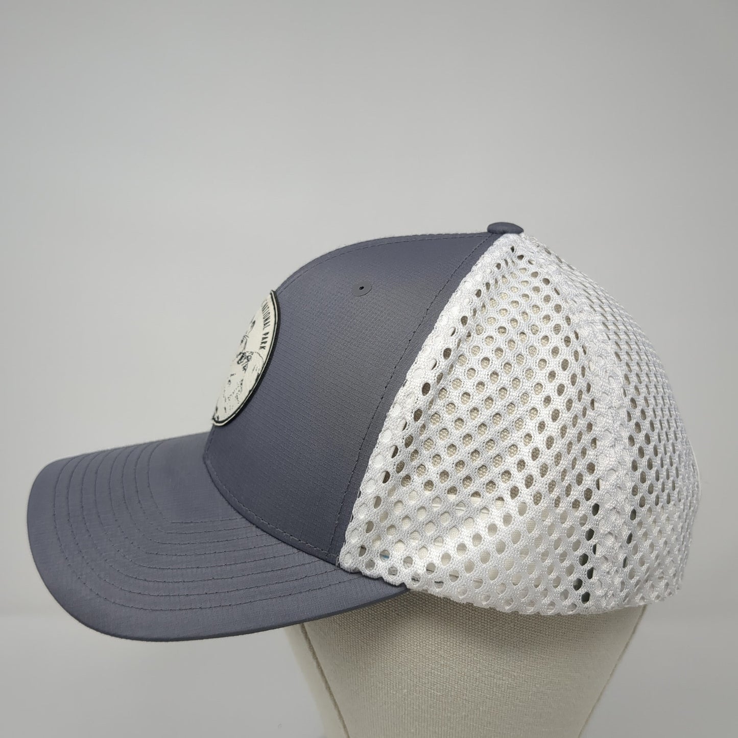 Lassen Volcanic National Park Snapback Trucker Hat Gray One Size Mesh Back