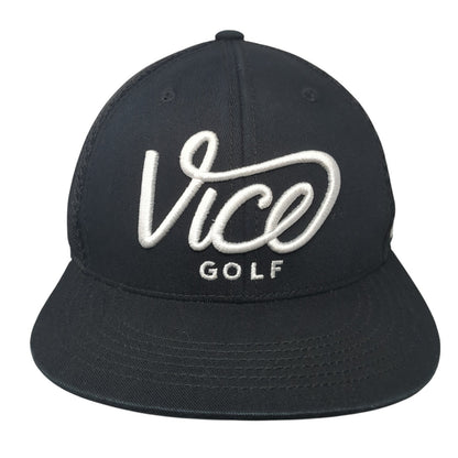 Vice Golf Snapback Hat Black One Size Adjustable Embroidered Breathable Mesh