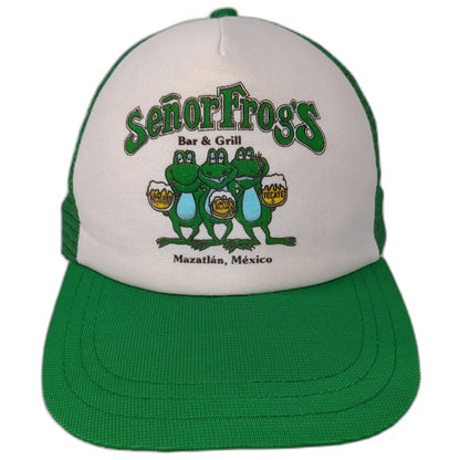 Señor Frog's Trucker Hat Green One Size Snapback Mesh Mazatlan Mexico Bar Grill