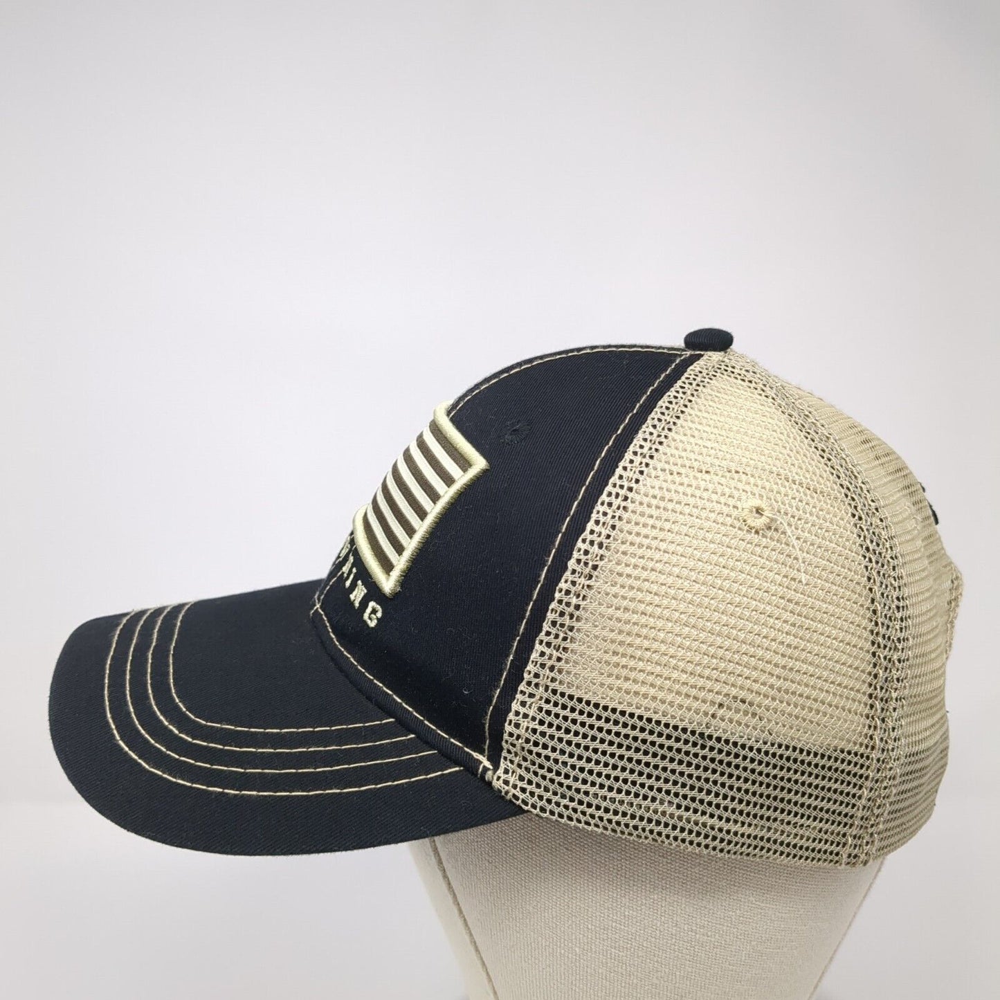 Browning Flag Snapback Trucker Hat Black One Size Mesh Back Adjustable