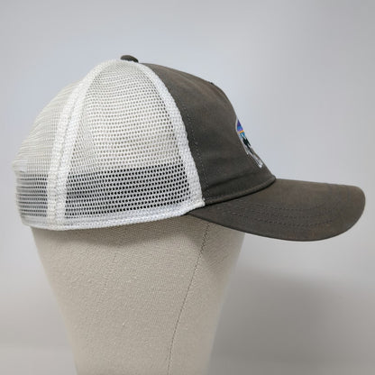 Patagonia Trucker Hat Gray One Size Bison Embroidered Mesh Snapback Hat Blue