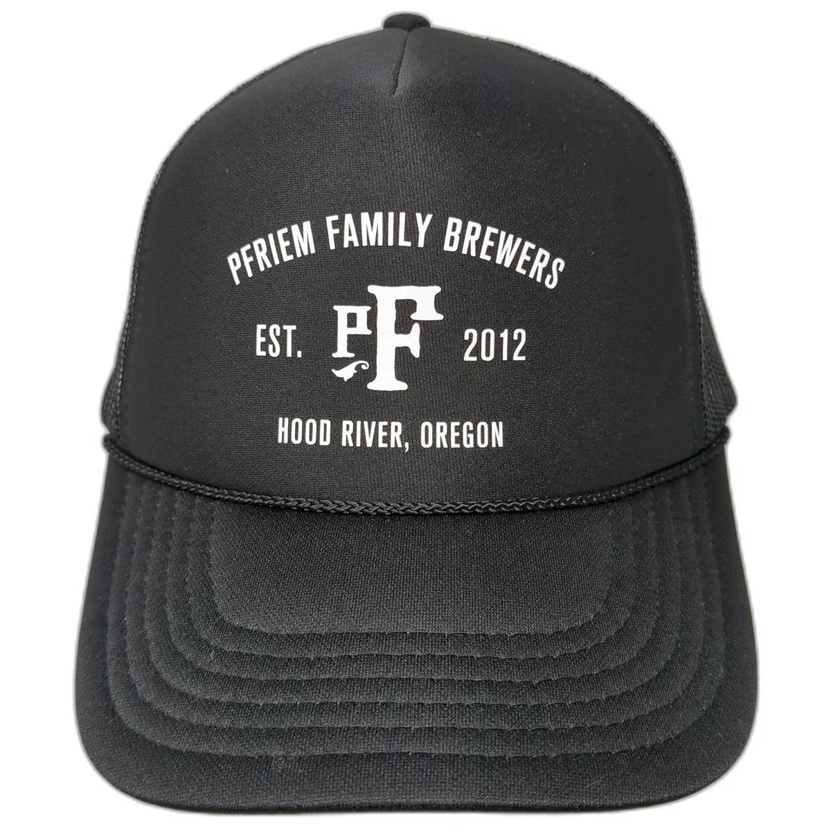 Otto Trucker Hat Black One Size pFriem Family Brewers Hood River Oregon Mesh Hat
