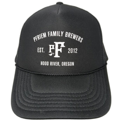Otto Trucker Hat Black One Size pFriem Family Brewers Hood River Oregon Mesh Hat