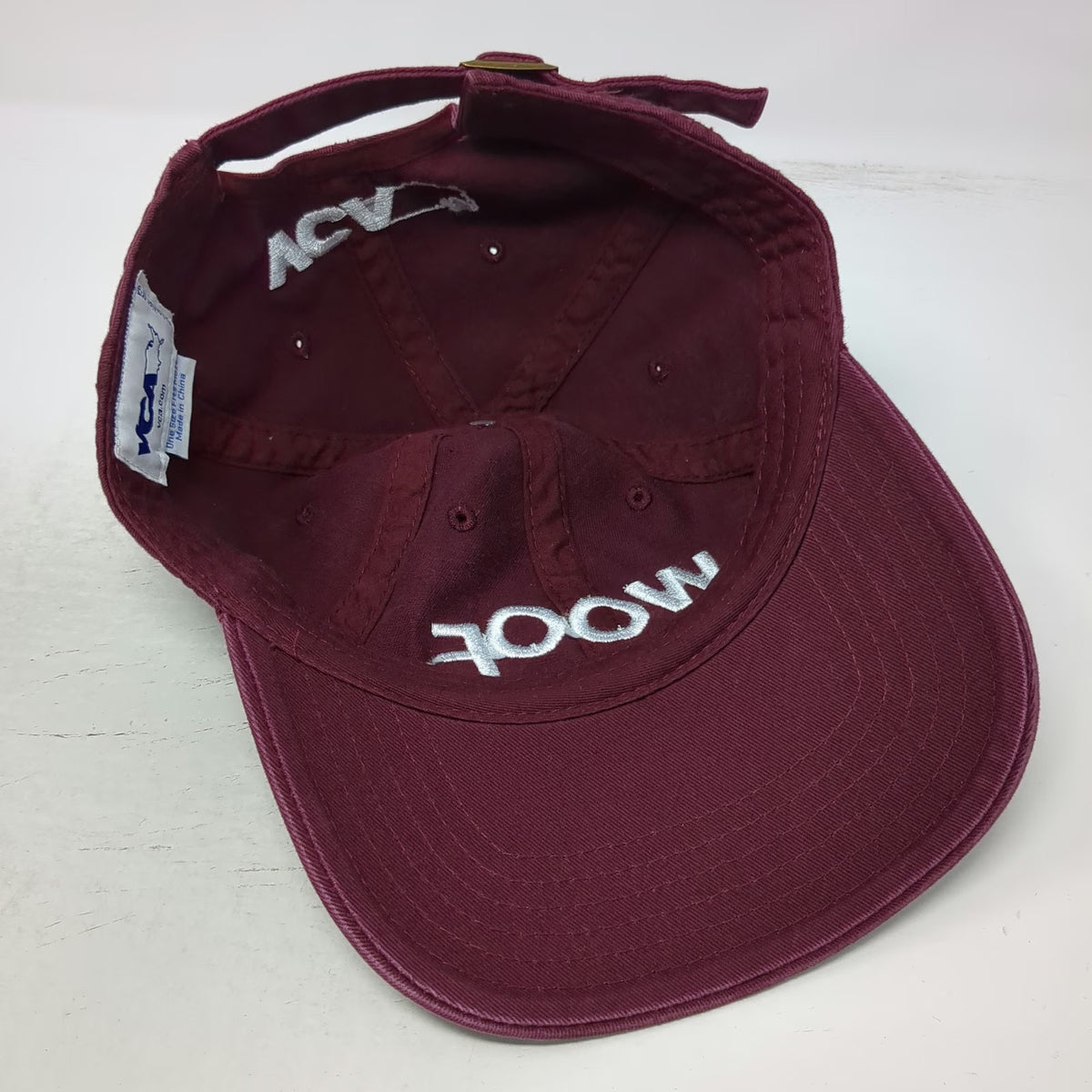 VCA WOOF Baseball Cap Red White One Size Slideback Embroidered Animal Vet Hat