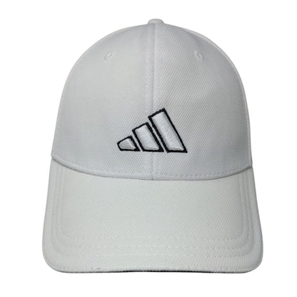 Adidas Fitted Hat White L/XL Adjustable Embroidered Logo 6 Panel Polyester