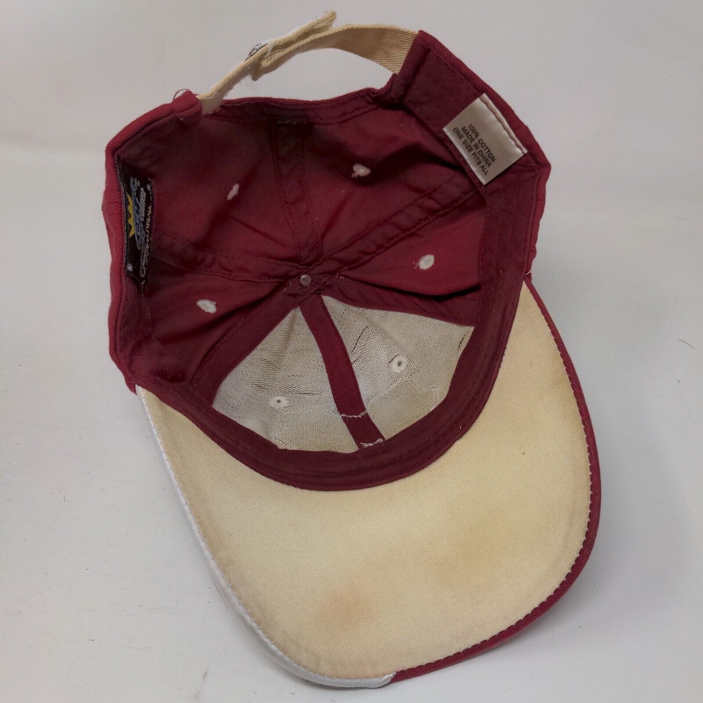 Mississippi State Strapback Hat Red White Embroidered Logo OSFA 100% Cotton