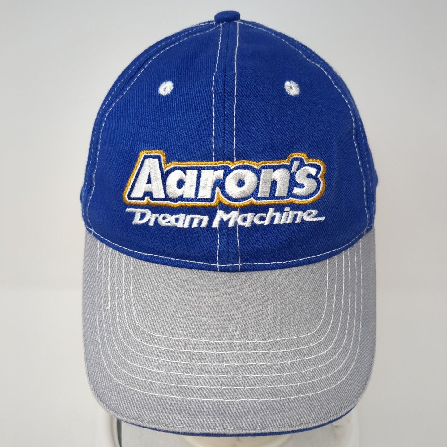 Aaron's Dream Machine Strapback Hat Blue One Size Adjustable Embroidered Cotton