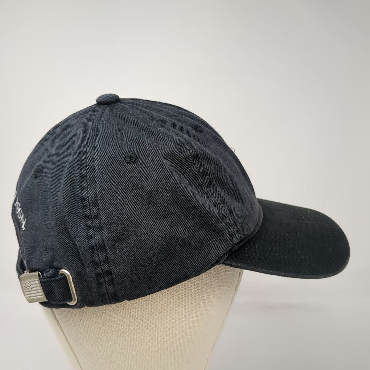 U.S. Polo Assn. Baseball Cap Black One Size Embroidered Logo Slideback Hat Flag