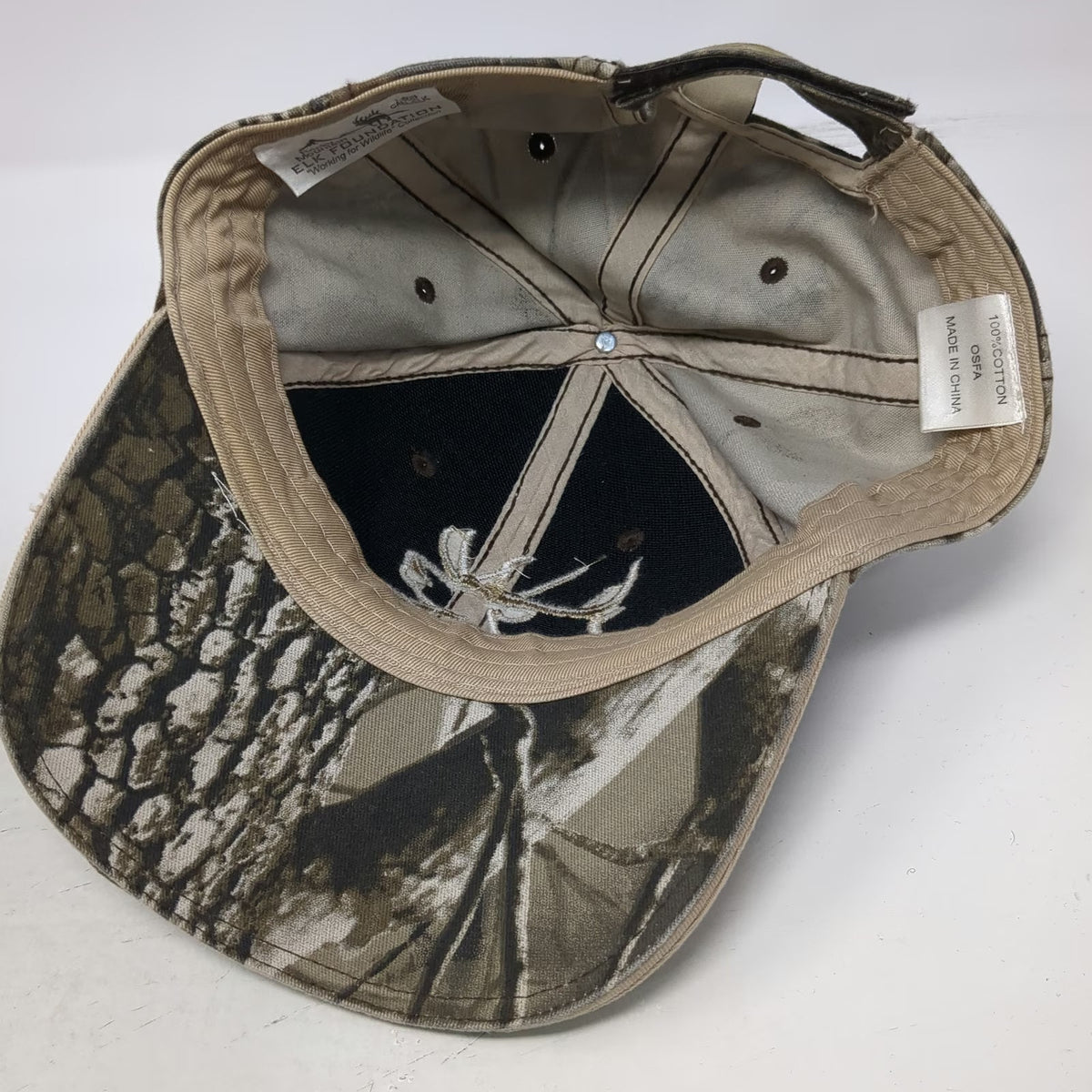 Rocky Mountain Elk Foundation Baseball Cap Green One Size Camo Hunting Strapback