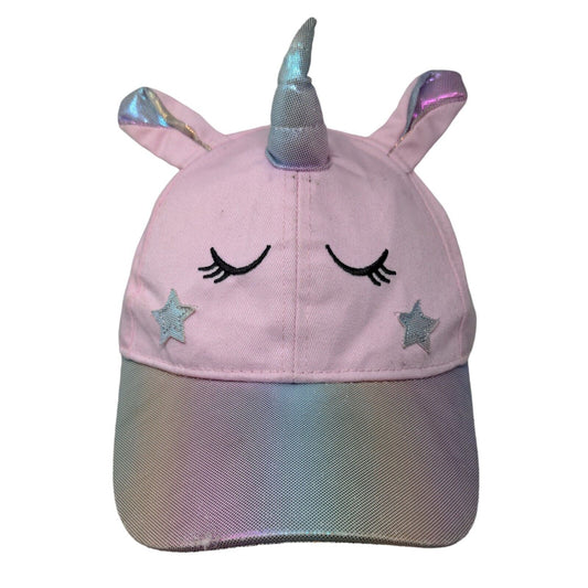 Wonder Nation Girl's Strapback Hat Pink Size OS Unicorn Horn Ears Logo