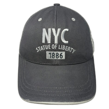 Gray Baseball Cap One Size NYC Statue of Liberty 1886 Mesh Made in USA Hat