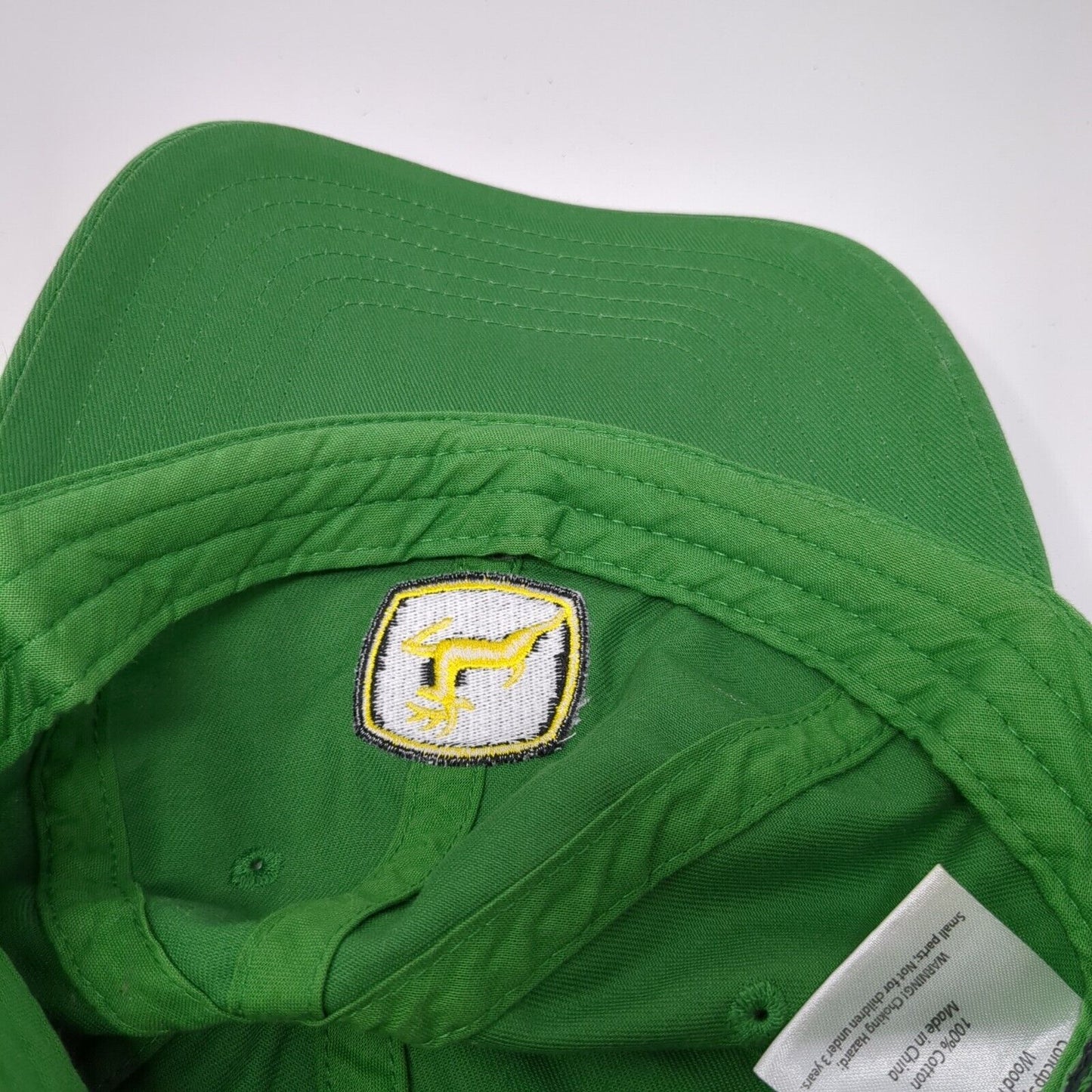 John Deere Strapback Hat Green One Size Adjustable Embroidered 6 Panel Cotton