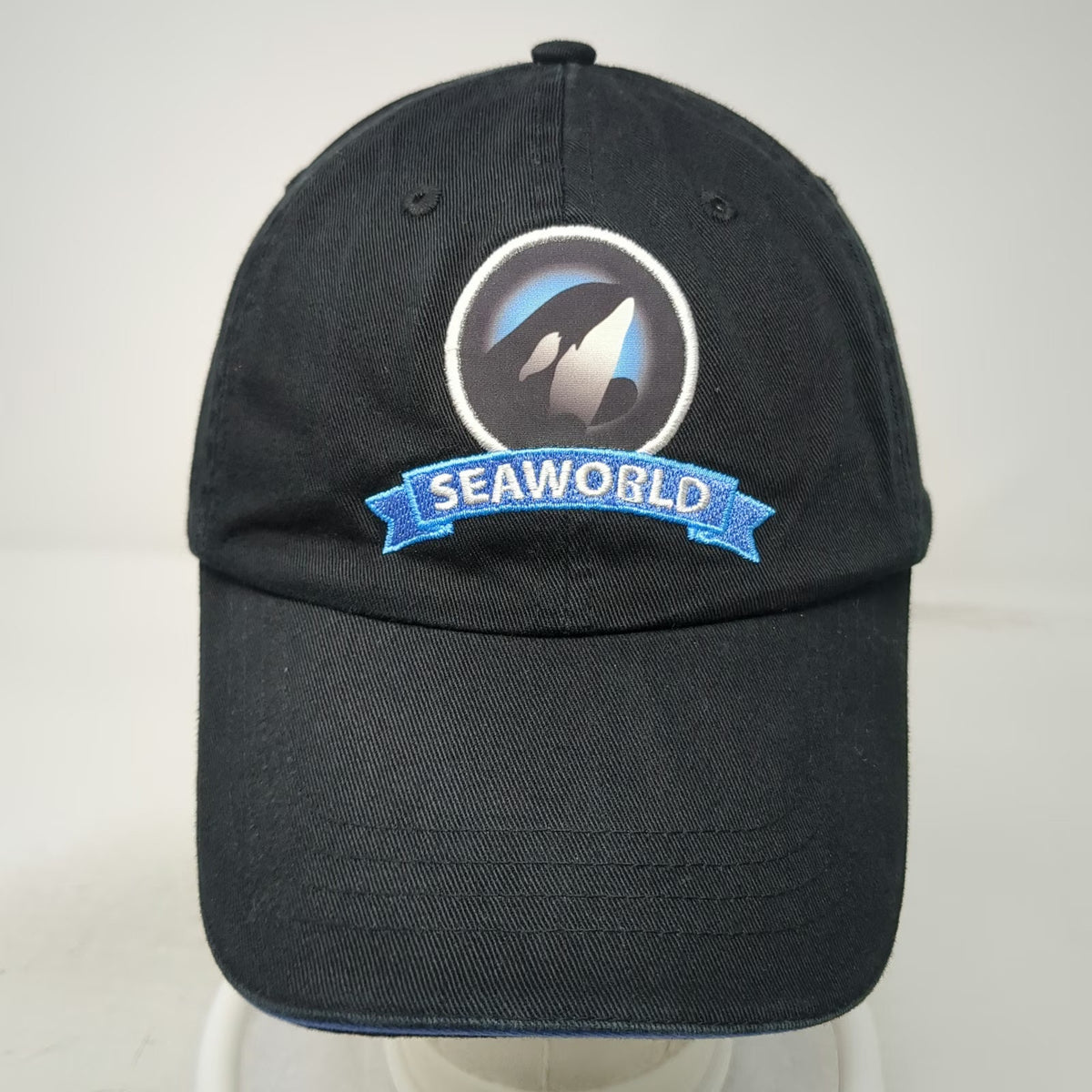 SeaWorld Adventure Parks Baseball Cap Black One Size Orca Whale Strapback Hat