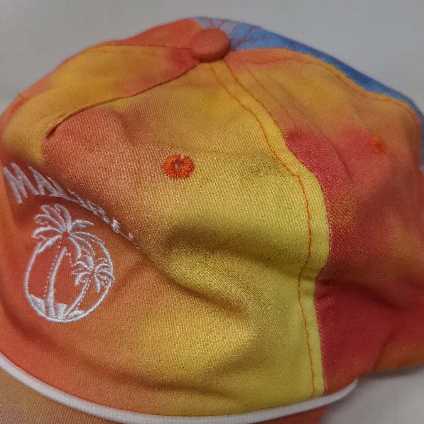 Malibu Palm Tree Snapback Rope Hat Multicolor One Size Tie Dye