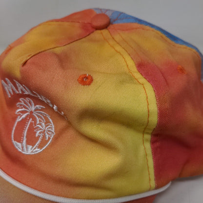 Malibu Palm Tree Snapback Rope Hat Multicolor One Size Tie Dye