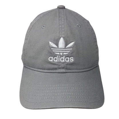 Adidas Trefoil Slideback Hat Gray OSFM Embroidered Solid Vent Holes