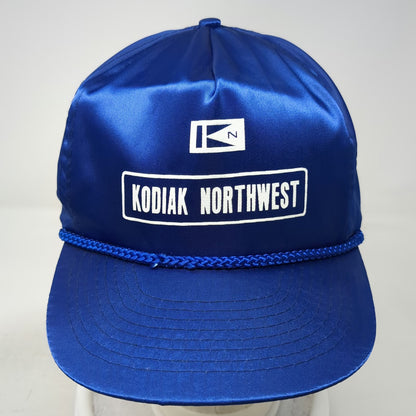Mohr's 5 Panel Blue Hat One Size Kodiak Northwest Satin Rope Brim Logo Strap