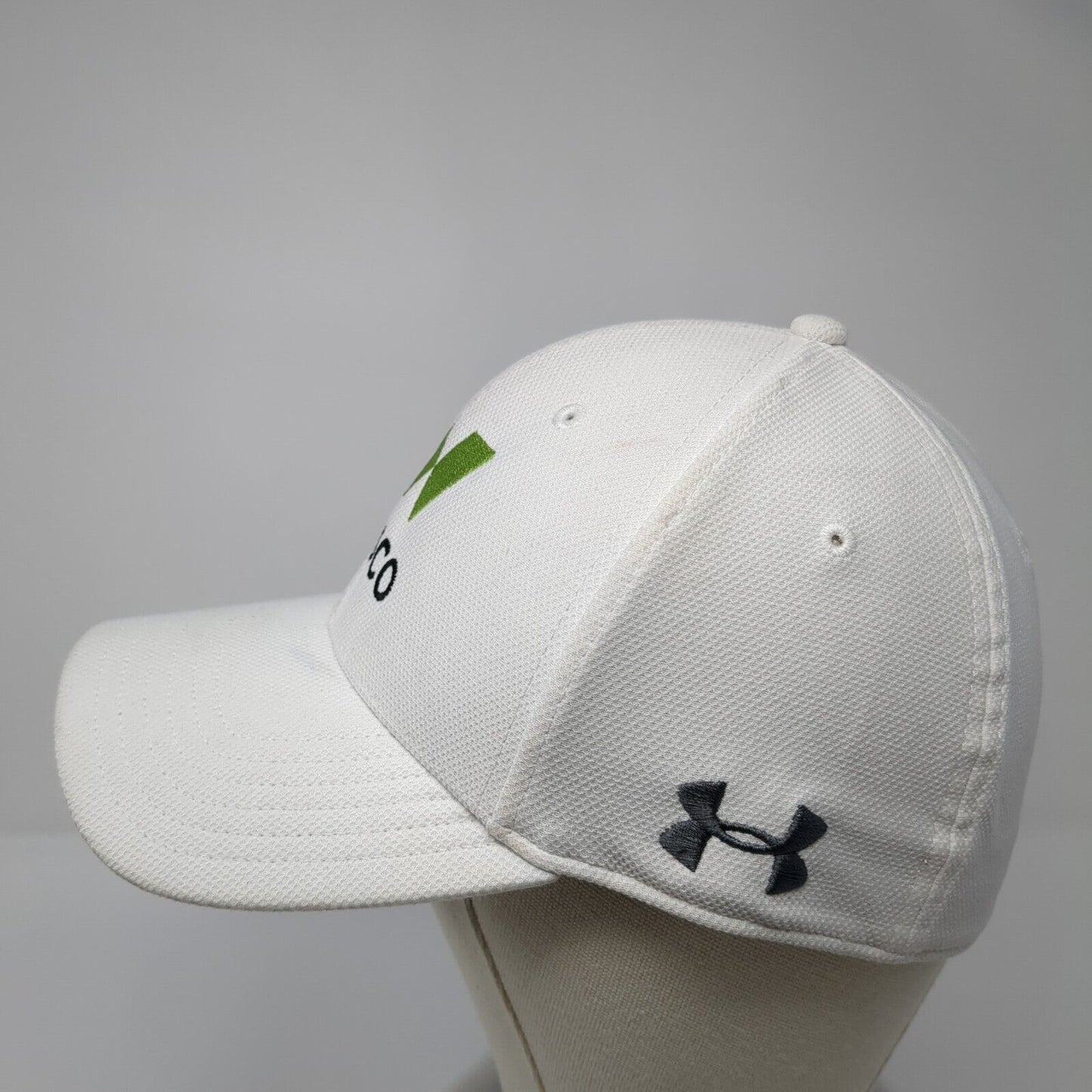 Wesco Fitted Hat White L/XL Embroidered Logo Under Armour Blitzing